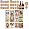 Christmas Party Bottle Stickers With Retro Style For Festive Event Decoration