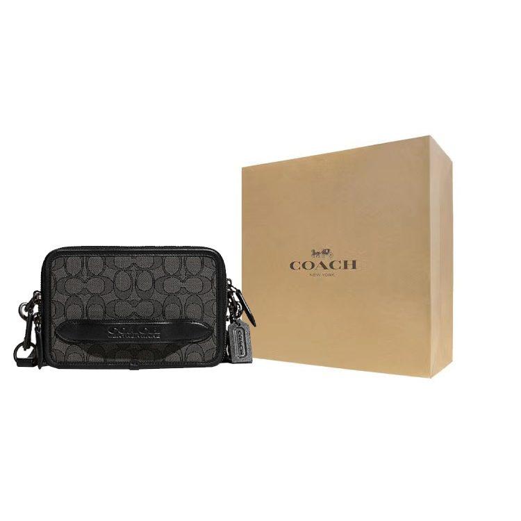 Coach Charter Fabric With Cow Leather Crossbody Bag, Shoulder Bag Small Men's Black CC069-MI5
