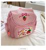 Japanese Soft Girl Cute Strawberry Embroidered Lace Backpack