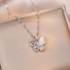 Women's Butterfly Zirconia Clavicle Necklace: Elegant, Fashionable, Titanium Steel Jewelry