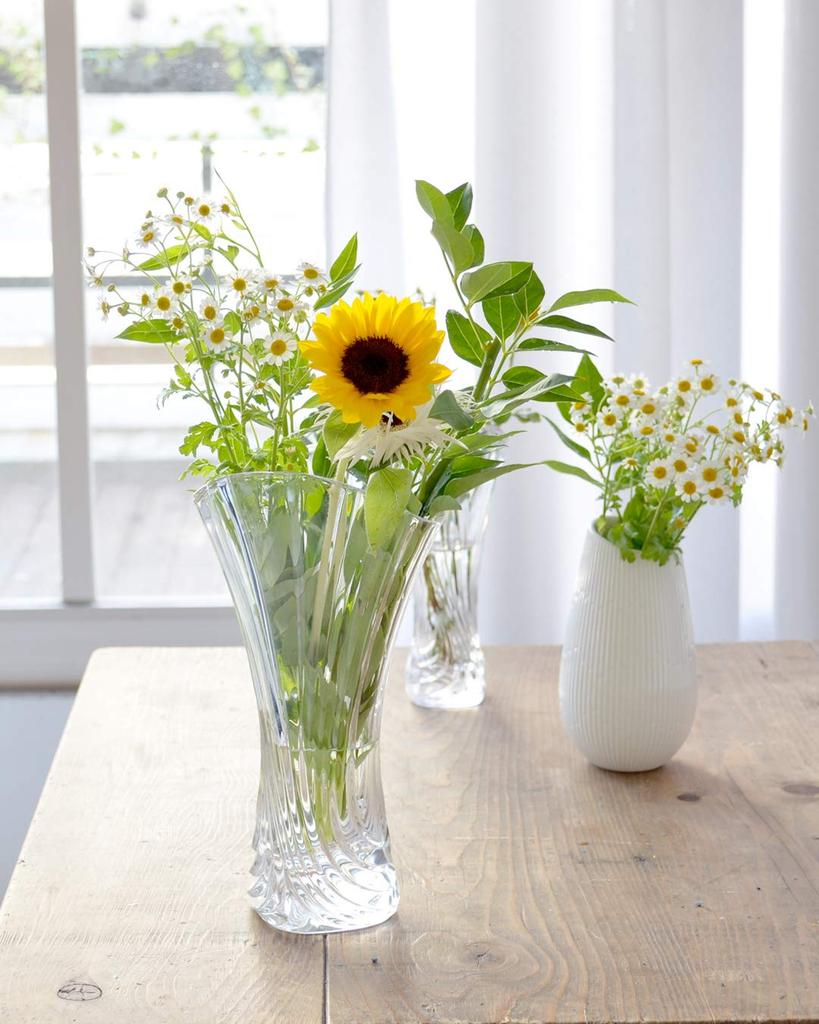 Toyo Sasaki Glass Flower Vase, Large, Frugole, Approx. 14.2 x 25.8 x 14.2 cm, Made in Japan, P-26356-JAN, Clear