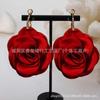 Camellia Earrings Light Luxury Handmade Baked Edge Accessories Retro Simulation Simple Wedding Party Girl