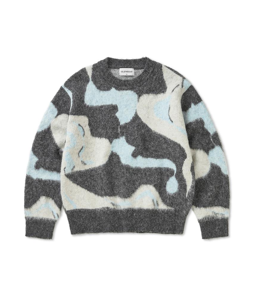 CUZNELLO Drawing Crewneck Knit_Charcoal