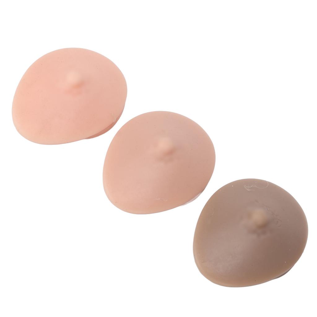 3PCS Piercing Silicone Nipple Models Light Medium Dark Skin Tone Reusable Body Piercing Models with