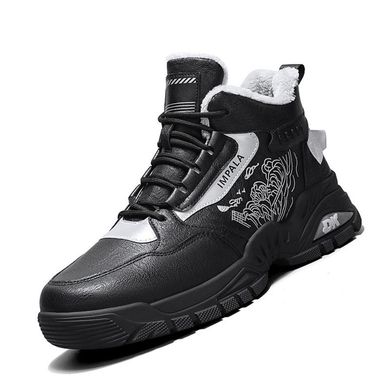 Martin boots men's autumn and winter new youth casual fashion versatile leather wear-resistant labor insurance high-top shoes