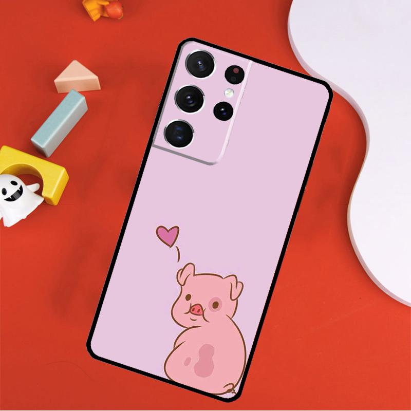 Cartoon Pig Phone Case For Samsung Galaxy S25 Ultra S24 Ultra S9 S10 S20 S21 S22 S24 Plus S23 FE Cover