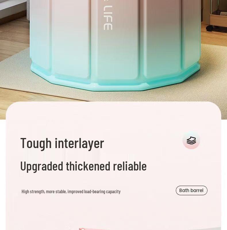 Faltbare tragbare Badewanne für Erwachsene - Groß, isoliert & mehrlagiges gestepptes Design