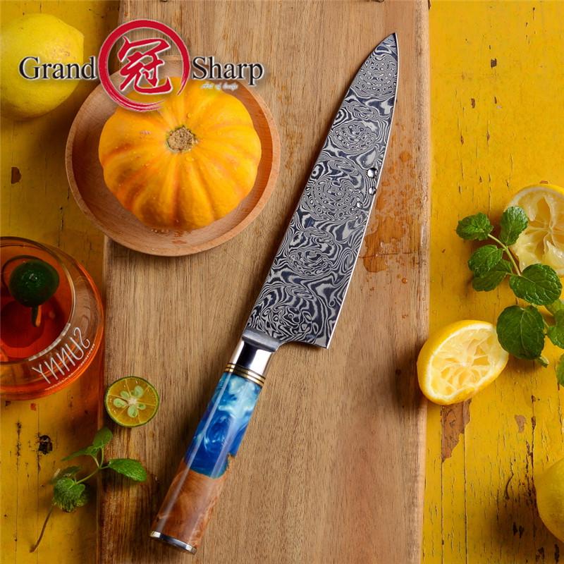 7.5 Inch Chef Knife 110 Layers Damascus Kitchen Knives Stainless Steel Chefs Slicing Cooking Tool