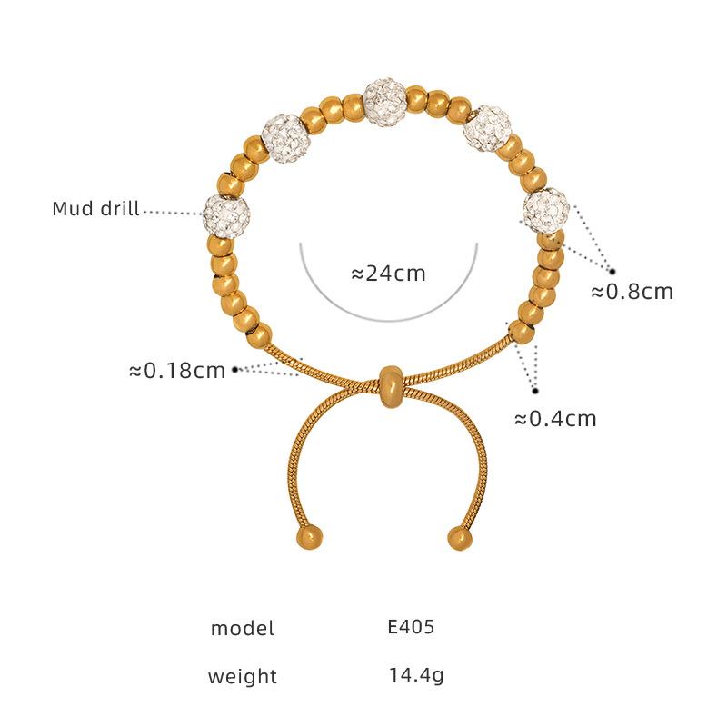Adjustable Summer Beaded 18K Gold Plated Titanium Stainless Steel Waterproof Tarnish Free Jewelry Bracelets for Women Para Mujer
