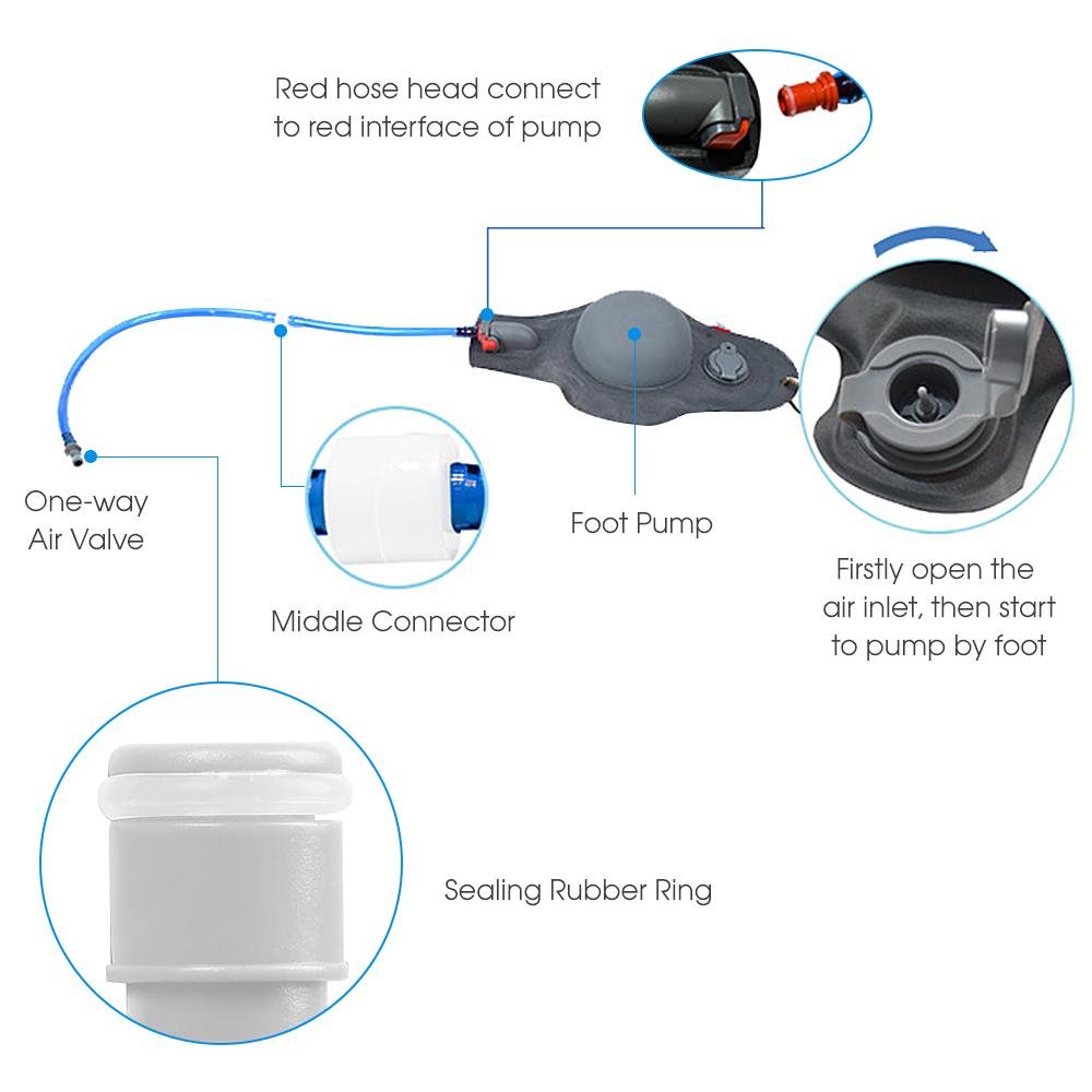 Borsa da doccia da campeggio portatile da 12 litri con pompa a pedale e tubo per soffione doccia per campeggio, escursionismo, zaino in spalla
