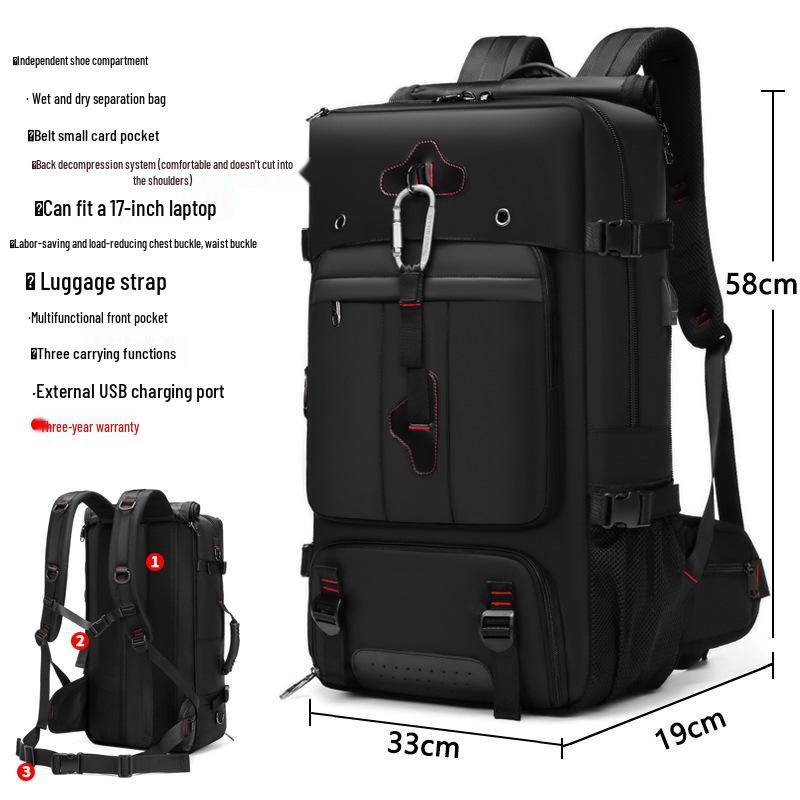 Men's Waterproof Large Capacity Outdoor Mountaineering and Travel Backpack - Multifunctional Double Shoulder Bag