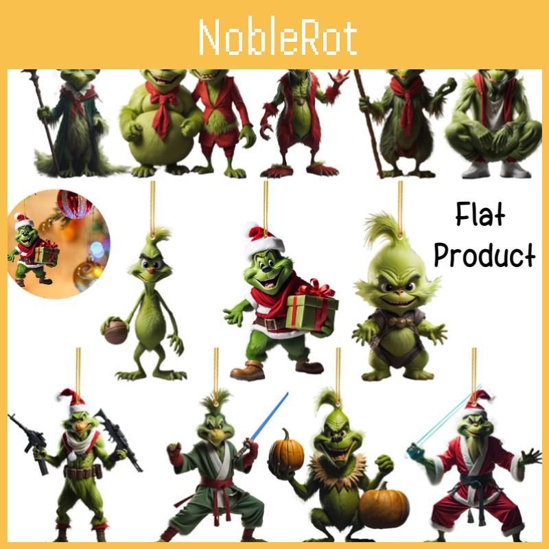 Fun Green Series Car Decor Christmas Tree Ornament For Home Acrylic Material