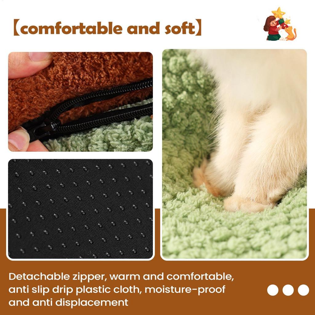 Pet House Removable Warm Nest Washable Covered Cat Bed For Kittens Small Pets Play Corner Winter Christmas Cold Weather