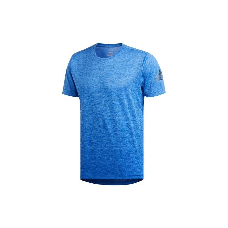adidas T Shirts Men's Natural Blue Crew Neck Moderate Straight Fit EC1088