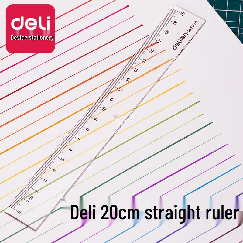 

Deli 20cm Plastic Ruler - Straight, Durable Tool for Students, Drafting, and Drawing Standard
