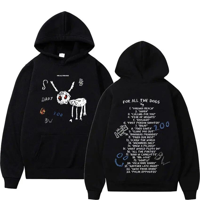 Nový Rapper Drake pro všechny The Dogs Mikiny s kapucí Letter print Unisex ženy Hip Hop Y2K Mikina s kapucí Mikiny s kapucí Pulovry Unisex oblečení