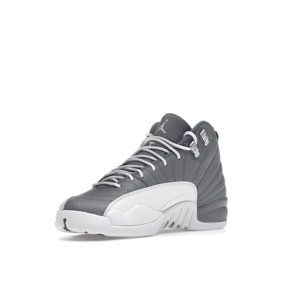 Air Jordan 12 Retro GS Stealth Kids Sneakers Grey White Cool-Grey 153265-015