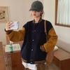 Autumn Winter Korean Baseball Jacket Trendy Women Color Block Couple Set Harajuku Street Style Coat Wholesale