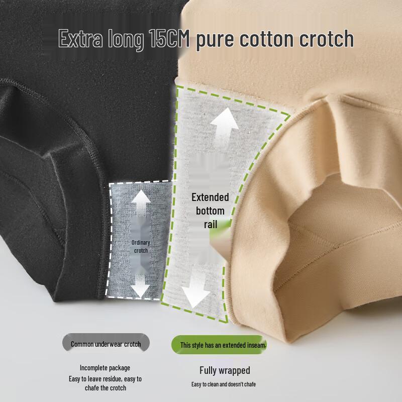 GUJIN Women's Mid-Waist Cotton Anti-Chafing Boxer Briefs 3-Pack