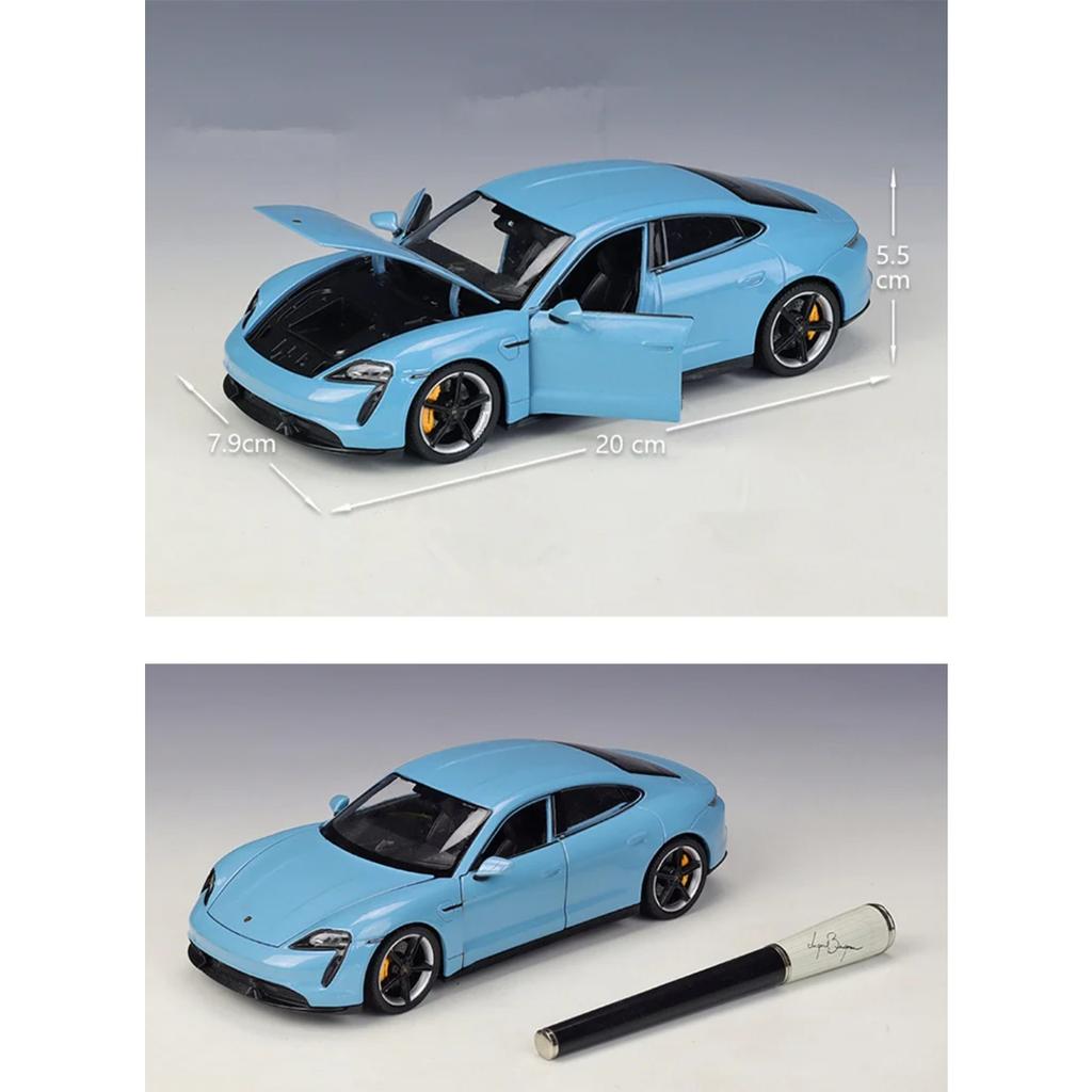 Welly 1/24 Porsche Taycan Turbo S Legering Sportsbil Modell Støpte Metall Nye Energikjøretøyer Bilmodell Simulering Leker til Barn Gaver