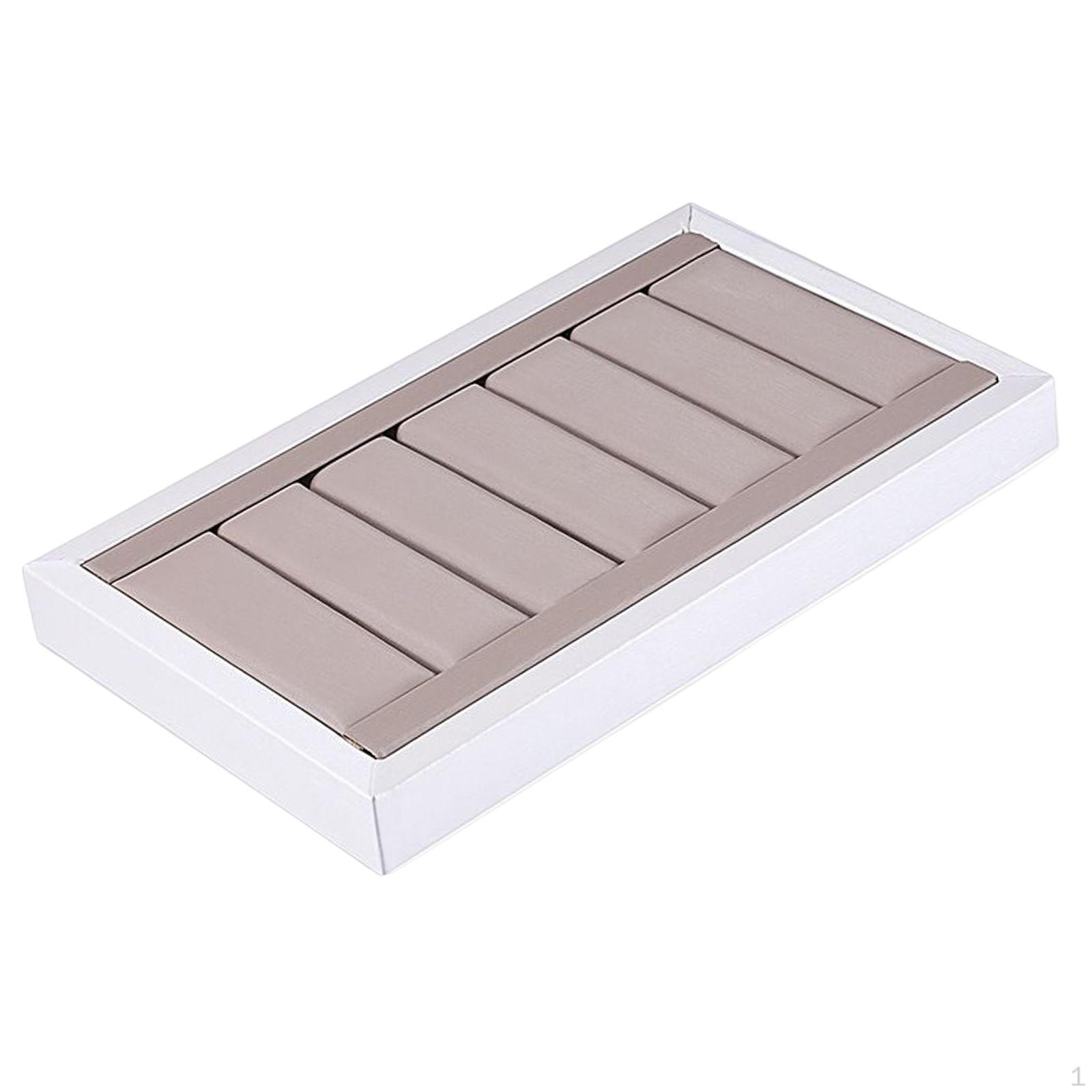 

Wooden Rings Display Case Storage Holder for Show Portable Stand Showcase Insert Jewelry Box White Rectangle