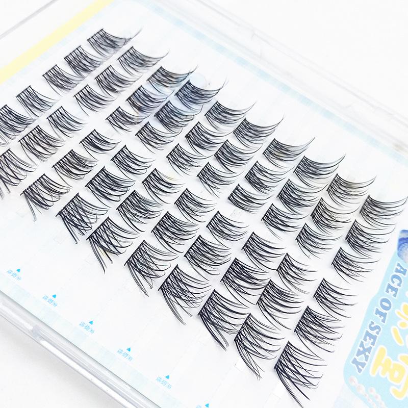 Lazy Fox Eye Style Baby Bend Eyelashes: 10-Row, Large Capacity, Natural Look, Perfect for Beginners