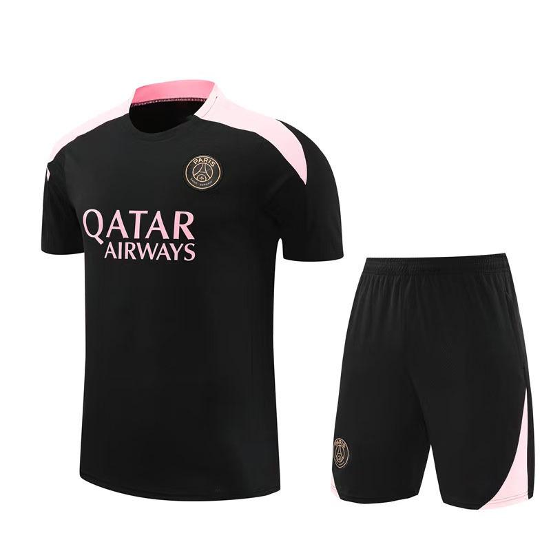 Paris Short Sleeve Training Jersey Set for Adults & Children - Summer Pre-Match Sports Kit