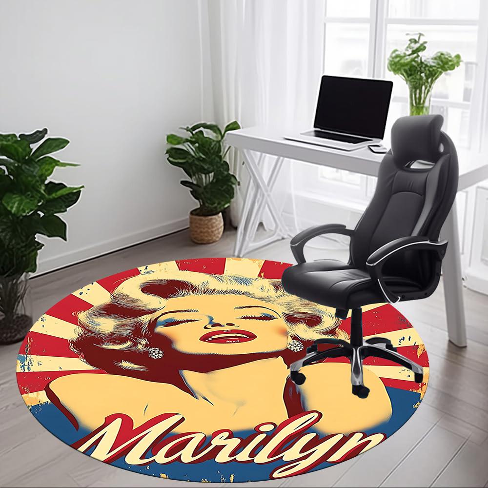 1pc Marilyn Iconic Icon Office Round Area Rug, Under Office Chairs Bedroom Living Room Home Decor a1022331