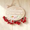 DYS Welcome Sign for Front Door, Entrance Door Plate, Pastoral Wooden Hanging Plaque Home Outdoor Wall Decor