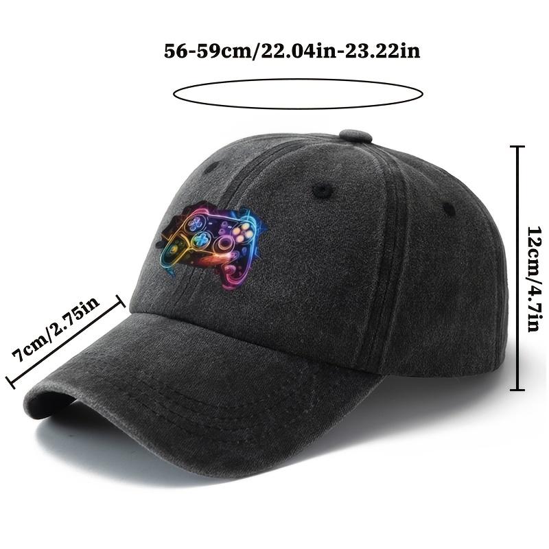 Game console patterned baseball cap, unisex curved brimmed cap, fashionable and versatile daily wear duckbill cap, holiday gift
