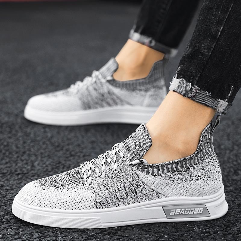 Fashion Mens Slip-On Mesh Sneakers Summer Breathable Airy Flat Sole Casual Shoes for Campus Athleisure Lightweight Everyday Comfort Wear