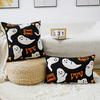 Halloween Pillow Covers Ghost Throw Pillow Covers Cute Ghost Pattern Cushion Covers for Sofa Couch Bed Living Room Decoration