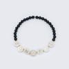 BONBEAU Pearl Initial Gold Beads Bracelet