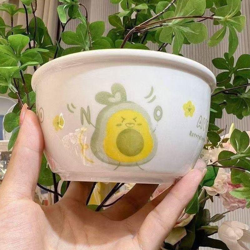 Adorable Avocado Ceramic Rice Bowl - Perfect for Home Dining and New Product Launch
