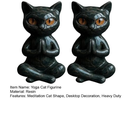 1/2 ks Figurka jógové černé kočky Meditační soška kočky Pryskyřice Sedící zvíře Socha Halloweenská stolní dekorace Ornament