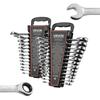 Combination Wrench Set, 26-Piece SAE and Metric, 72 Teeth, Cr-V Steel Ratcheting Wrench Set, with Rack Organizer, Open End, Clear Size Labels