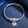 Luxury 925 Silver Bead Ball Bracelets For Women Elegant Dreamcatcher Tassel Feather Adjustable Bracelet Party Jewelry