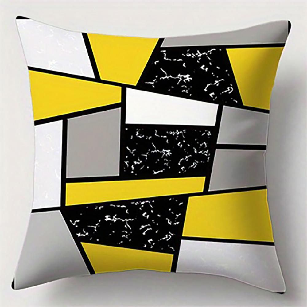 Geometric Patterns In Yellow & BlackSuitable for Sofa Car Bedroom Decorative Cushion Cover Pillow Cover