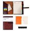 MEMOKP System Planner A5 Genuine Business Schedule Pocket Card Office Pen Holder Refill Graduation Job Promotion Gift Notebook, Leather, 6-Ring