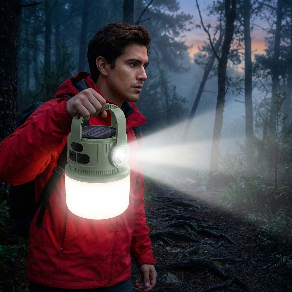 LED Light LED Solar Camping Light Waterproof USB Rechargeable Rechargeable Light with Hook Handheld Design Solar Camping Lights