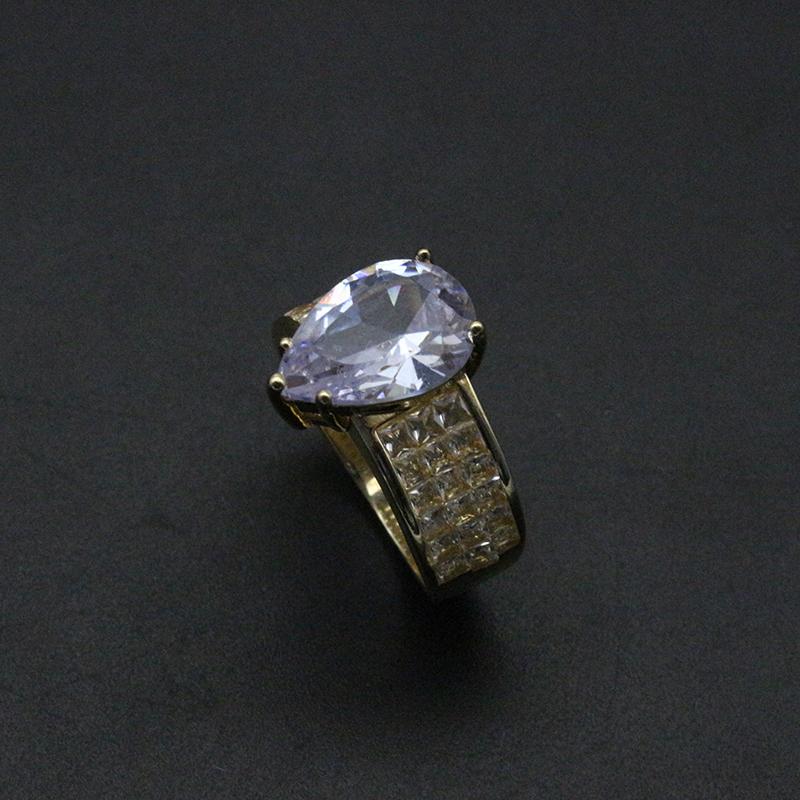 Zamienniki luksusowy pierścionek zaręczynowy inkrustowany kształt łezki kryształ górski zaręczynowy/obrączka dla narzeczonych dekoracje wieczorowe