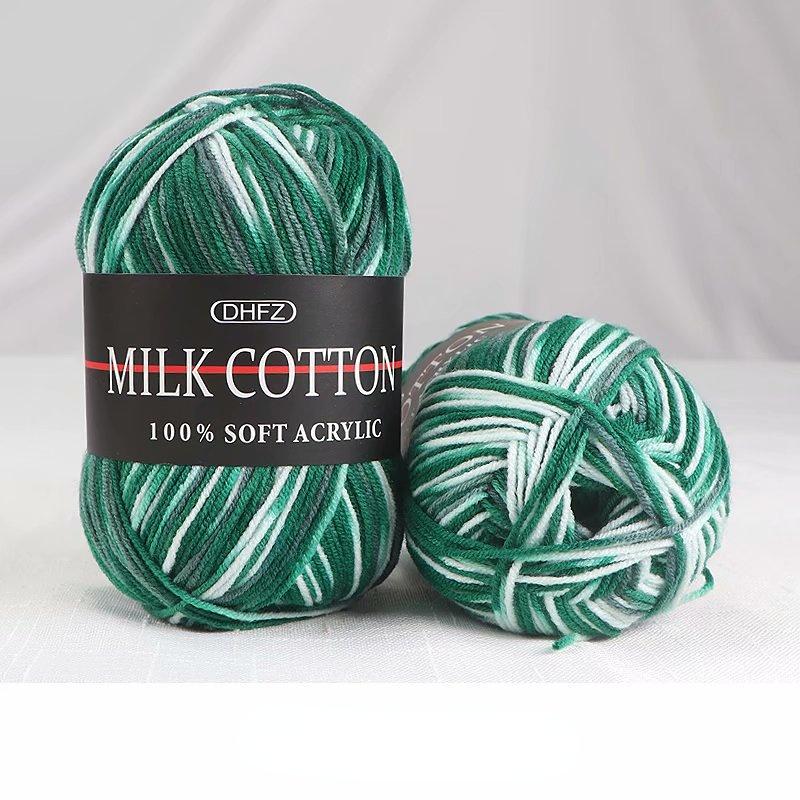 1Roll Milk Cotton Baby Knitting Wool Yarn Thick Fiber Velvet Yarn Hand Knitting Wool Crochet 3 Shares Yarn for DIY Sweat