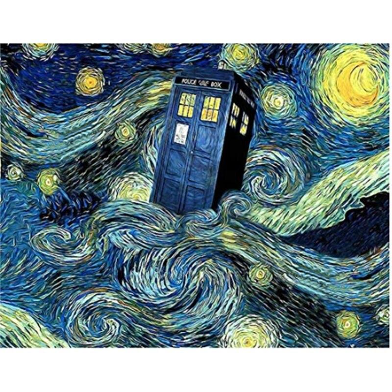 Diamantová maľba Van Gogh Hviezdna obloha Krajina pre dospelých Vyšívanie Mozaika Celé zvieracie kamienky Ručná práca Darček