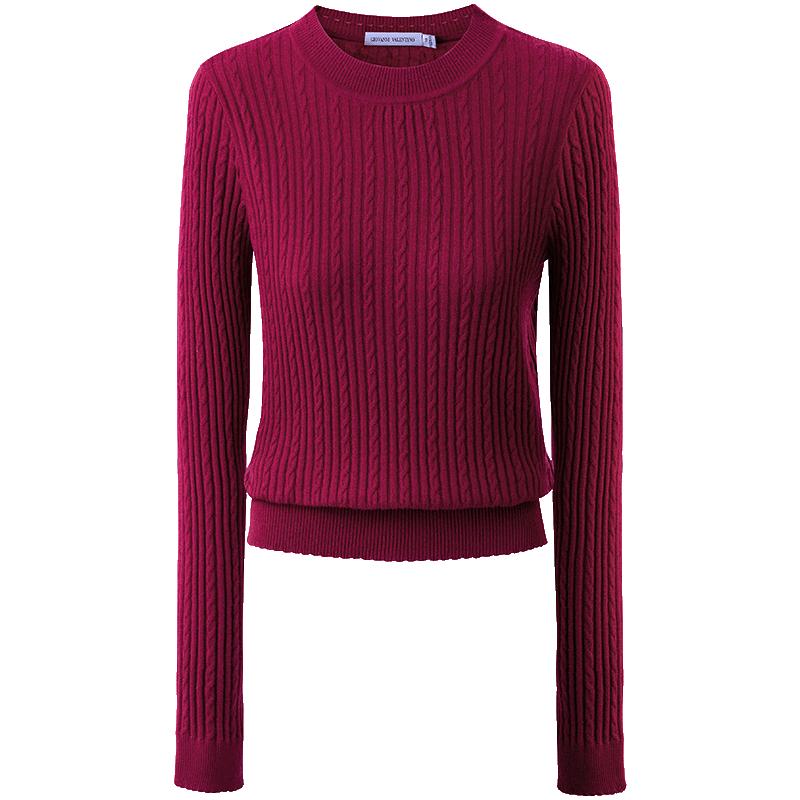 GIOVANNI VALENTINO Women's 100% Wool Round Neck Sweater
