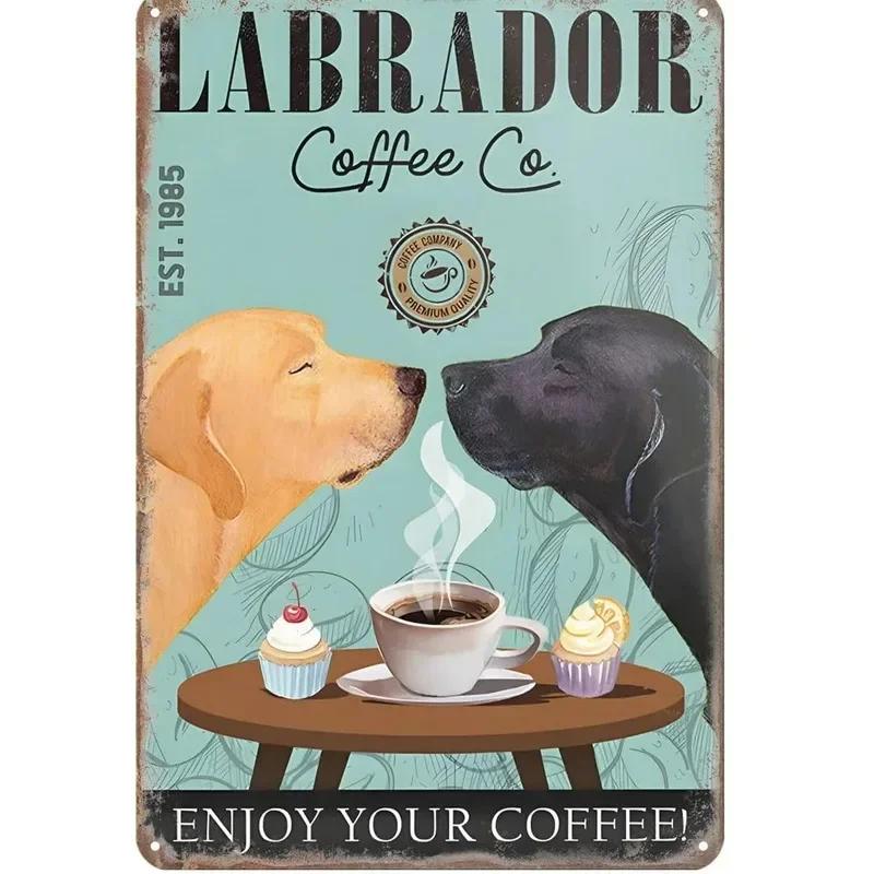 Metal Tin Signs Corgi Labrador Wall Decoration Plaque Vintage Art Poster Iron Painting for Man Cave Home Cafe Garden Club Bar