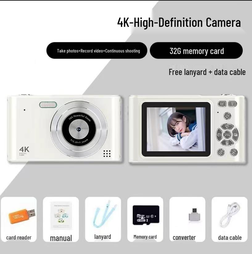 Retro 4K HD Portable CCD Camera for Students & Travel