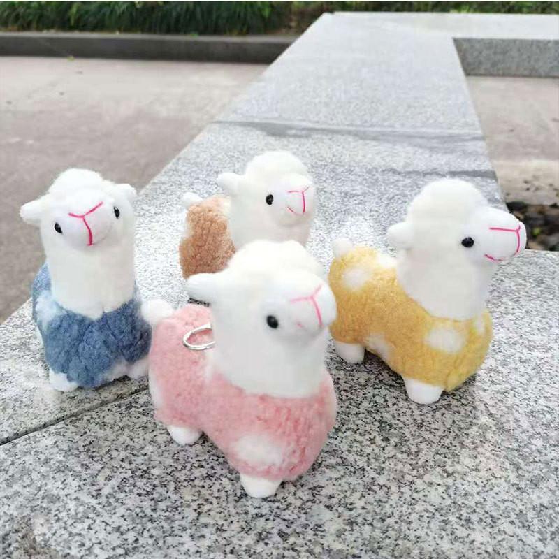 Lovely Alpaca Miniature Plush Toy Keychain For Kids Backpack Or Keyring Use