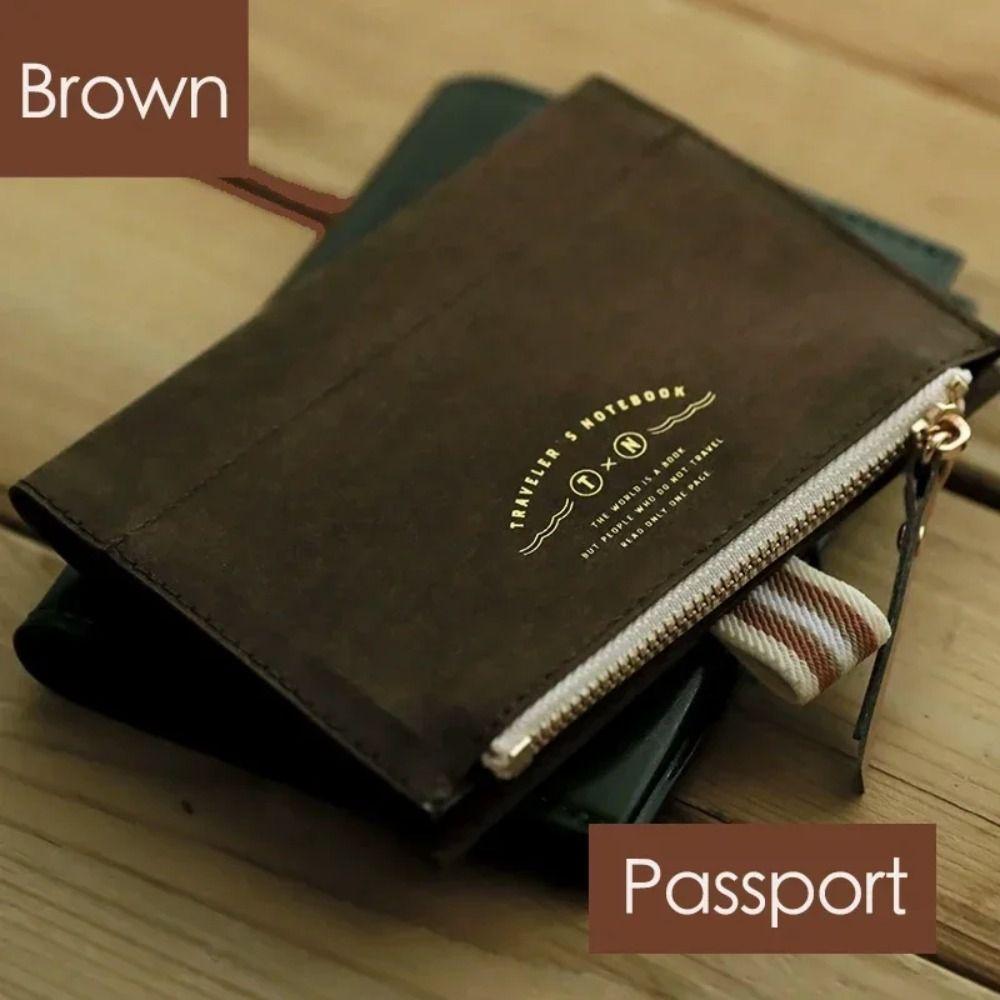 

Special Paper Travel Notebook Storage Bag Zipper Pocket Notebook Pocket Zipper Pen Bag 185/130mm коричневый