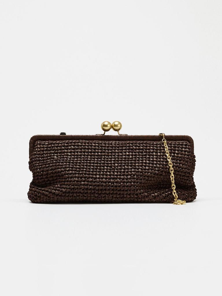 Bolso de Paja Tejida Vintage para Mujer Retro Bolso de Mano Largo Bolso de Hombro Bolso de Noche de Diseñador de Lujo