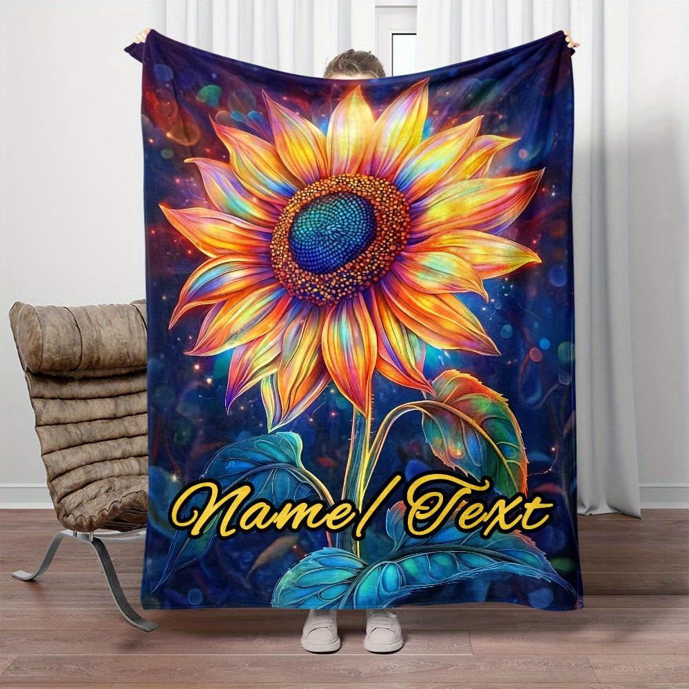 

1 piece of customizable sunflower flannel blanket with vibrant digital printing soft and lightweight suitable for sofa beds 75x100cm (30x40inch)